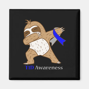 T1d Diabetes Awareness Ribbon Dabbing Sloth Warrio Magnet