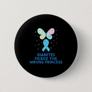 T1d Diabetes Warrior Butterfly Princess Diabetes A 6 Cm Round Badge