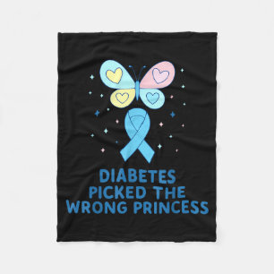 T1d Diabetes Warrior Butterfly Princess Diabetes A Fleece Blanket
