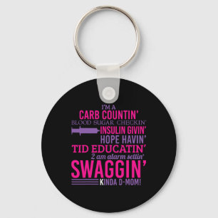 T1D Diabetic Fun Type 1 Diabetes Awareness Men Wom Key Ring