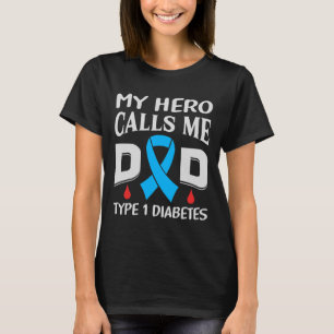 T1d Diabetic Type 1 Diabetes Awareness Father Dad T-Shirt
