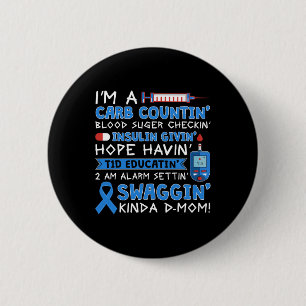 T1d Diabetic Type 1 Diabetes Awareness Men Women K 6 Cm Round Badge