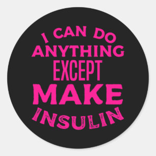 T1D Diabetic Type 1 Diabetes Awareness Men Women K Classic Round Sticker