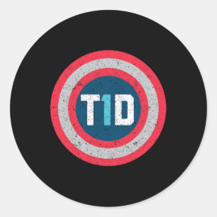 T1d Diabetic Type 1 Diabetes Awareness Men Women K Classic Round Sticker
