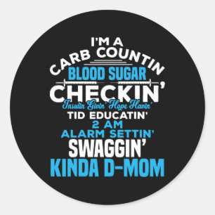 T1d Diabetic Type 1 Diabetes Awareness Men Women K Classic Round Sticker