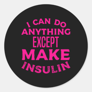 T1d Diabetic Type 1 Diabetes Awareness Men Women K Classic Round Sticker