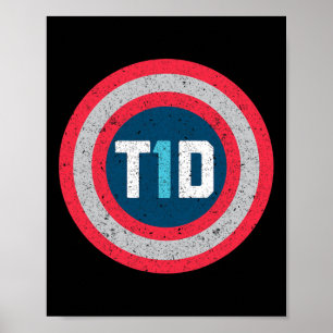 T1d Diabetic Type 1 Diabetes Awareness Men Women K Poster