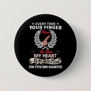 T1d Diabetic Type 1 Diabetes Awareness Mens Women 6 Cm Round Badge