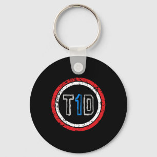 T1D Emblem Type 1 Diabetes Awareness  Key Ring