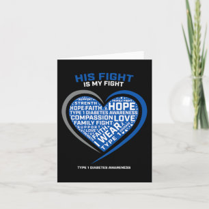 T1D His Fight Is My Fight Type 1 Juvenile Diabetes Card