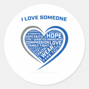 T1D Men Women Youth Kids Diabetic Type 1 Diabetes Classic Round Sticker