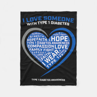 T1d Men Women Youth Kids Diabetic Type 1 Diabetes  Fleece Blanket