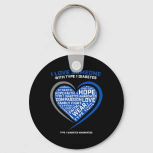 T1D Men Women Youth Kids Diabetic Type 1 Diabetes Key Ring