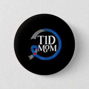 T1d Mum Best Diabetes Type 1 Awareness Gifts 6 Cm Round Badge