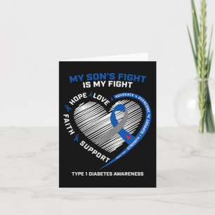 T1D Mum Dad My Son's Fight Type 1 Diabetes Awarene Card
