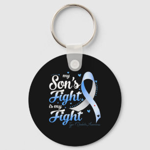 T1D Mum Dad Parents My Son's Fight Type 1 Diabetes Key Ring