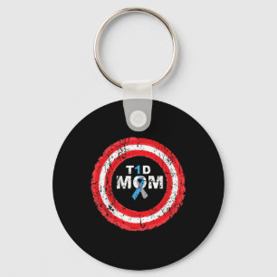 T1d Mum Diabetes Awareness Ribbon Ring Key Ring
