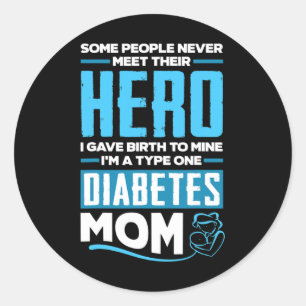 T1d Mum Diabetic Type 1 Diabetes Awareness Classic Round Sticker