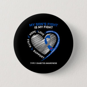 T1d Mum My Son's Fight Is My Fight Type 1 Diabetes 6 Cm Round Badge
