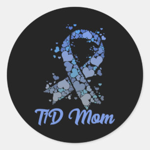 T1d Mum Tee Type 1 Diabetic Support Diabetes Aware Classic Round Sticker