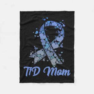 T1d Mum Tee Type 1 Diabetic Support Diabetes Aware Fleece Blanket