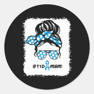 T1d Mum Type 1 Diabetes Awareness Month Blood Suga Classic Round Sticker