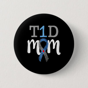 T1d Mum - Type 1 Diabetes Awareness Mummy 1  6 Cm Round Badge