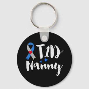 T1D Nanny Type 1 Diabetes Awareness Gifts Key Ring