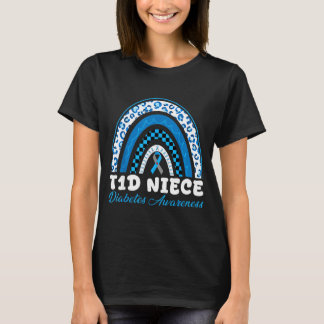 T1d niece type 1 diabetes awareness blue grey T-Shirt