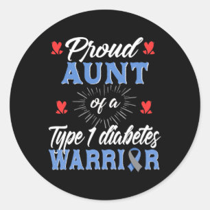 T1d Proud Aunt Diabetes Awareness Type 1 Insulin P Classic Round Sticker