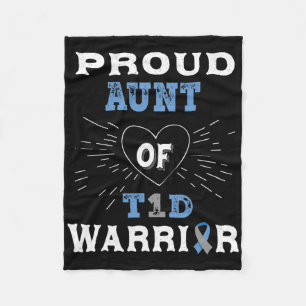 T1d Proud Aunt Diabetes Awareness Type 1 Insulin P Fleece Blanket