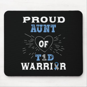 T1D Proud Aunt Diabetes Awareness Type 1 Insulin P Mouse Pad