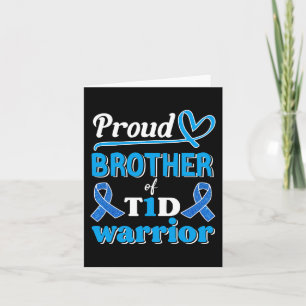 T1d Proud Brother Diabetes Awareness blue ribbon Card