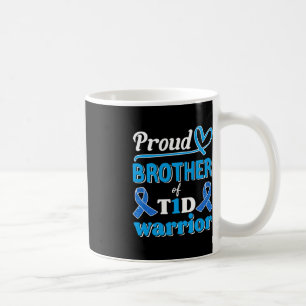 T1d Proud Brother Diabetes Awareness blue ribbon Coffee Mug