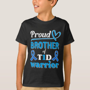T1d Proud Brother Diabetes Awareness blue ribbon  T-Shirt
