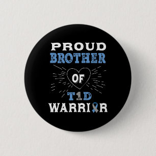 T1d Proud Brother Diabetes Awareness Type 1 Insuli 6 Cm Round Badge
