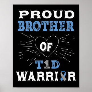 T1d Proud Brother Diabetes Awareness Type 1 Insuli Poster
