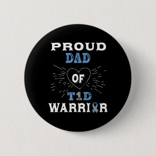 T1D Proud Dad Diabetes Awareness Type 1 Insulin Pa 6 Cm Round Badge