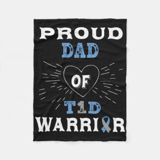T1d Proud Dad Diabetes Awareness Type 1 Insulin Pa Fleece Blanket
