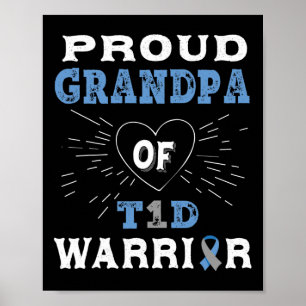 T1d Proud Grandpa Diabetes Awareness Type 1 Insuli Poster