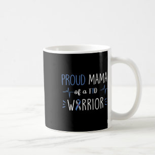 T1d Proud Mama Diabetes Awareness Blue Ribbon Mont Coffee Mug