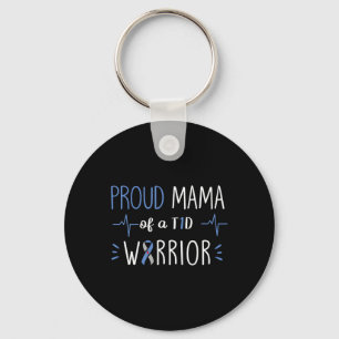 T1d Proud Mama Diabetes Awareness Blue Ribbon Mont Key Ring