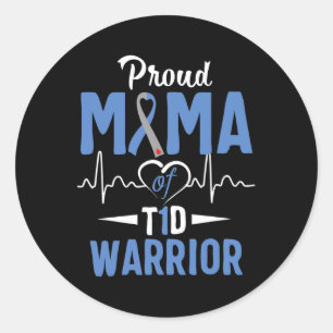 T1d Proud Mama Diabetes Awareness Type 1 Insulin P Classic Round Sticker