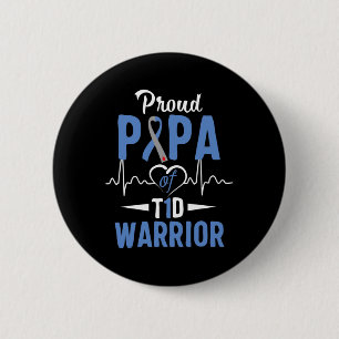 T1D Proud Papa Diabetes Awareness Type 1 Insulin P 6 Cm Round Badge