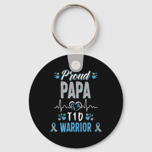 T1D proud Papa Diabetes awareness Type 1 Pancreas  Key Ring