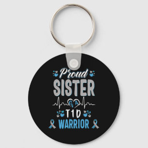 T1D proud sister Diabetes awareness Type 1 Pancrea Key Ring