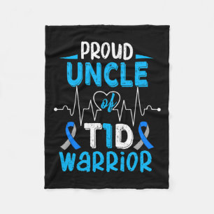 T1d Proud Uncle Diabetes Awareness Type 1 Insulin Fleece Blanket