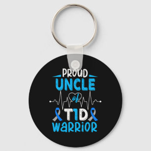 T1D Proud Uncle Diabetes Awareness Type 1 Insulin Key Ring