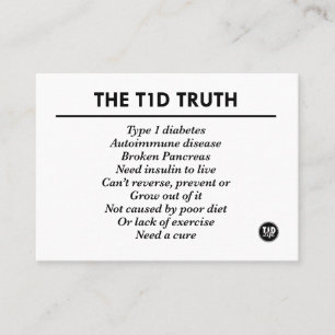 T1d Truth (3.5" x 2.5") Referral Card
