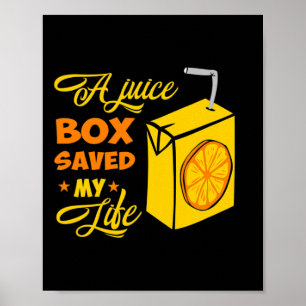 T1d Type 1 Diabetes Awareness Gift Juice Box Saved Poster
